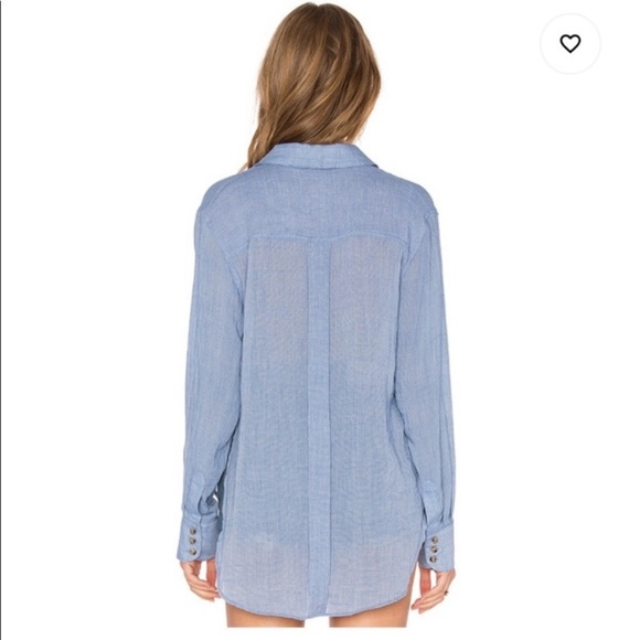 Free People | That’s A Wrap Chambray Button Down Top - Picture 4 of 9